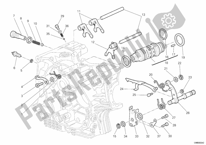 Toutes les pièces pour le Mécanisme De Changement De Vitesse du Ducati Multistrada 1100 S USA 2009
